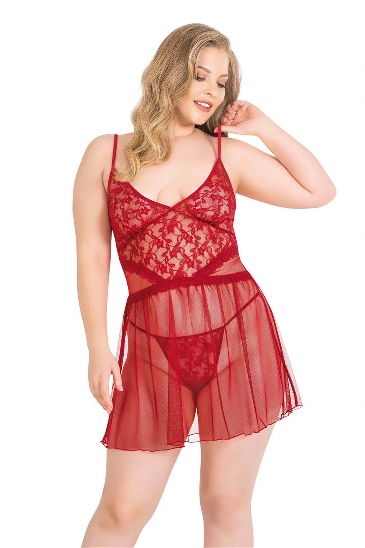 Deluxerie Plus Size Babydoll-Sæt Perla Deluxerie Plus Size Babydoll-Sæt Perla